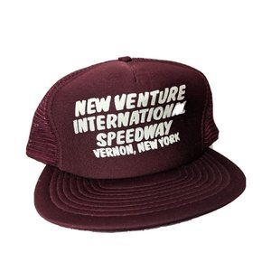 New‎ Venture International Speedway Vernon NY Mesh Trucker Snapback Hat  Damage
